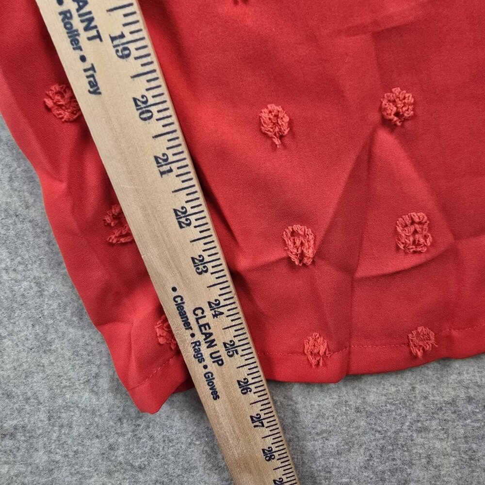 Red Wide-Leg Elastic Waist Pants Size 5XL Lightweight Textured Polyester Blend - Picture 6 of 6